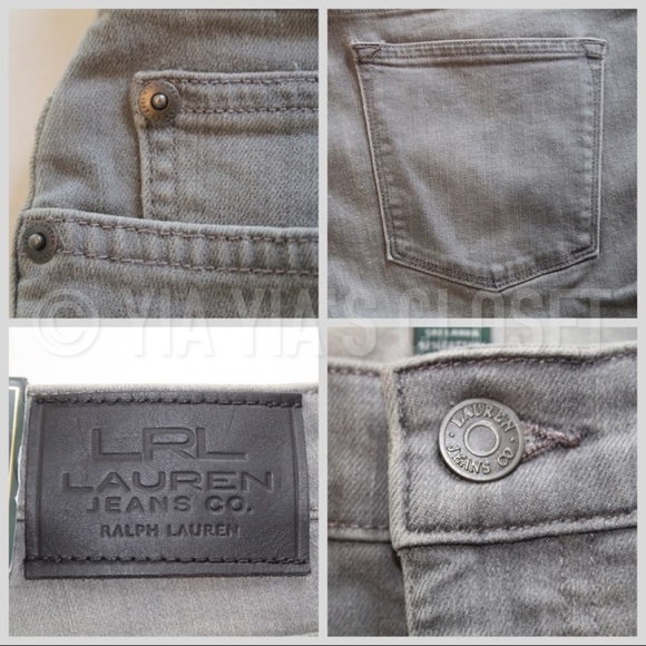 LRL Lauren Ralph Lauren 16W Gray-Wash Straight Heritage Women's Jeans - NEW - Picture 6 of 16
